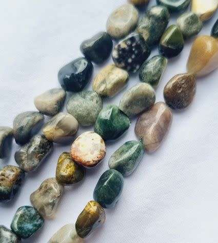 *Clearance Sale*1 Strand  Natural / Ocean Jasper / Nuggets / Beads (Size Between 7&10 mm )