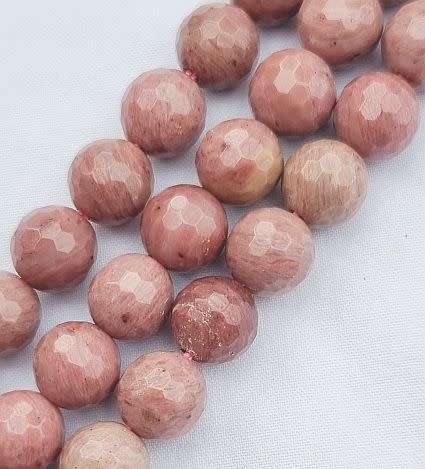 *Clearance Sale*15Pc x8mm   Natural / Rhodonite  / Faceted / Round /  Beads