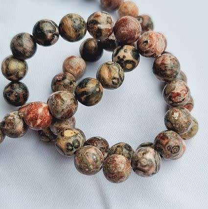 *Clearance Sale*1 Strand (+/-6.5mm) Natural / Leopard Skin Jasper / Round Beads