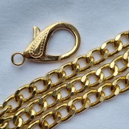 *Clearance Sale*3pcs x Lobster Clasp & 1m Gold Tone / Aluminium Curb Chain / Link Size 10x7mm
