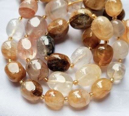 *Clearance Sale*1 Strand (Size Between 9 & 17mm) Natural /  Citrine /  Irregular Oval