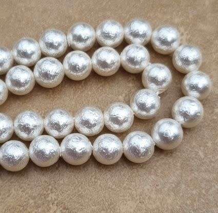 *Clearance Sale*1 Strand (+/-6mm) Natural / Shell  Pearl / Textured / Round  Beads / +/-32pc
