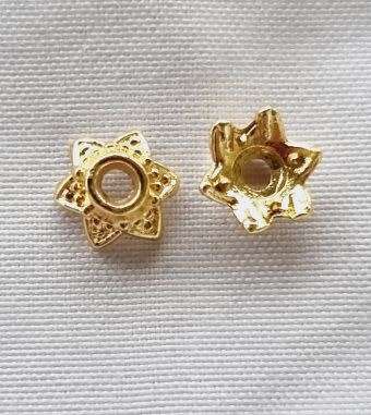 *Clearance Sale*10p x, 7mm / 18K Gold Plated /  Tibetan Style  Bead Caps