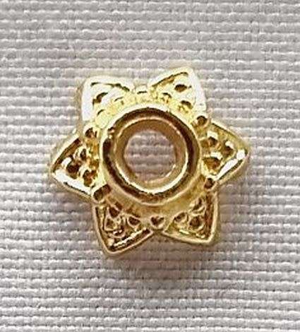 *Clearance Sale*10p x, 7mm / 18K Gold Plated /  Tibetan Style  Bead Caps