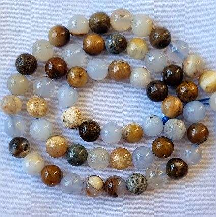 *Clearance Sale*1 Strand  x (+/-6mm) Natural /  Chalcedony / Round  Beads +/-64pcs