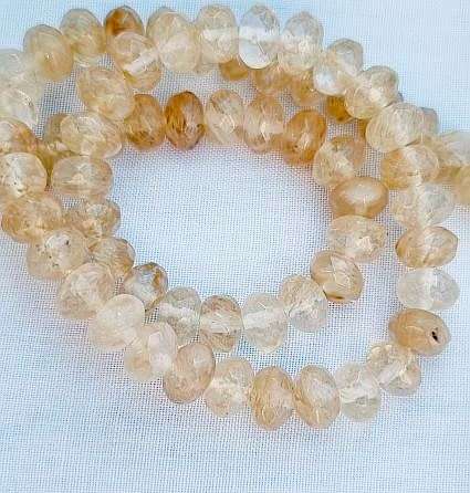 *Clearance Sale*1 Strand (+/- 8x5mm) Coffee Watermelon Stone / Faceted / Rondelle Beads
