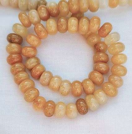 *Clearance Sale*1 Strand (+/-8x5mm) / Natural / Old Topaz Jade / Rondelle Beads