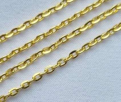 1m Gold Tone  Chain, Link Size 3x2mm