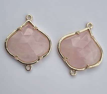 *Clearance Sale*1 pc Natural / Jade / Faceted / Gold Tone / Link / Connector