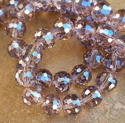 *Clearance Sale*10pc  x 9mm Purple / Faceted Electroplate Round Glass Beads