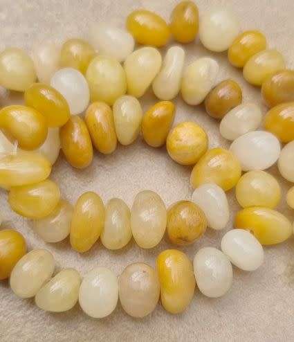 *Clearance Sale*1 Strand  Natural / Topaz Jade / Nugget beads / Bead Size Between 6 & 10mm /
