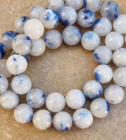*Clearance Sale*1 Strand  (+/-8mm ) / Natural / Blue White Dumortierite  / Round