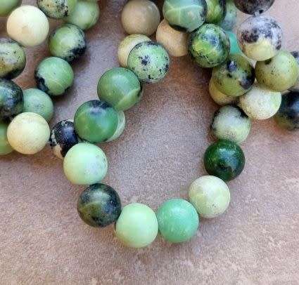 1 Strand x (+/-8mm)  Natural /  Serpentine  / Round Beads +/- 48Pc