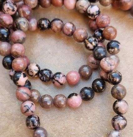 *Clearance Sale*20Pcs x (+/- 6mm)  Natural /Rhodonite/ Round Beads