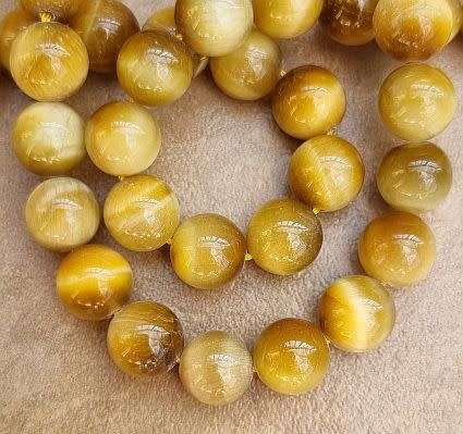 *Clearance Sale*1 Strand (10mm) Grade A / Natural / Gold/ Tiger Eye  / Round /Beads +/- 20pcs