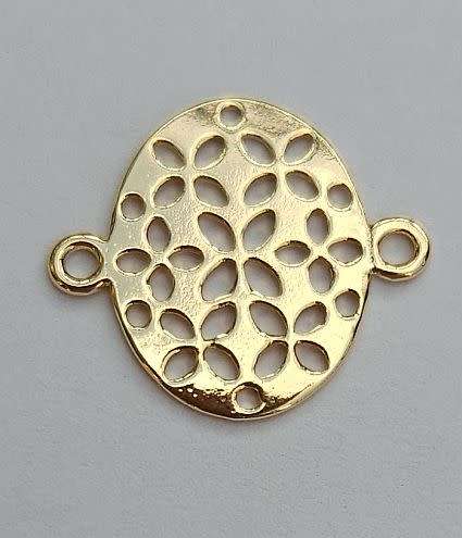 *Clearance Sale*1pc Flat / Oval /  18K Gold Plated  / Link / Connector 16.5x19x1mm