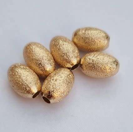 *Clearance Sale*1pc Oval  / Textured / 18K Gold Plated  / Spacer Bead  (12x8mm) - Each