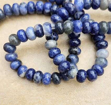 *Clearance Sale*1 Strand  (+/-8x5mm) Natural Sodalite  Rondelle Beads +/- 72pc