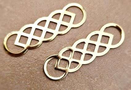 *Clearance Sale*1pc (40x11mm) Mesh / Stainless Steel / Gold Tone / Connector / Link