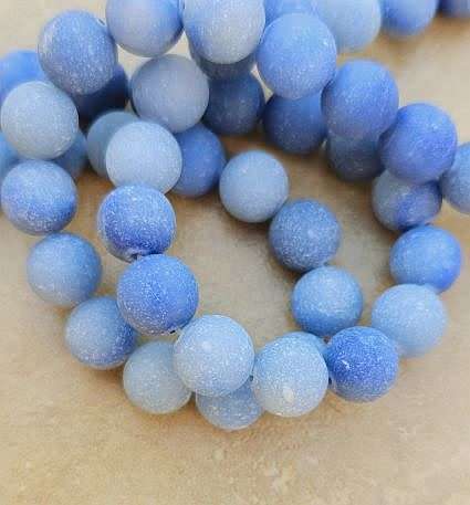 *Clearance Sale*12pcs  (+/-10mm ) Grade A / Natural / Blue Aventurine/ Frosted  Beads