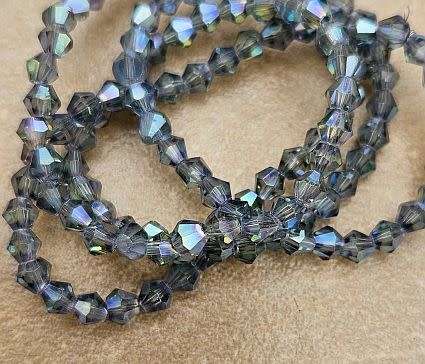 1 Strand (+/-3mm)   Electroplated / Faceted /  Bicone / Glass Beads +-/ 120pcs