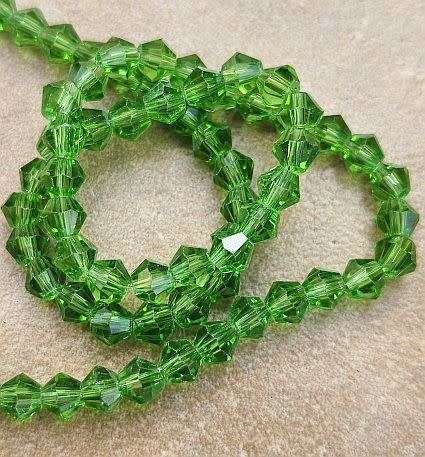 *Clearance Sale*1 Strand (+/-3mm)  Green / Faceted /  Bicone / Glass Beads +-/ 120pcs