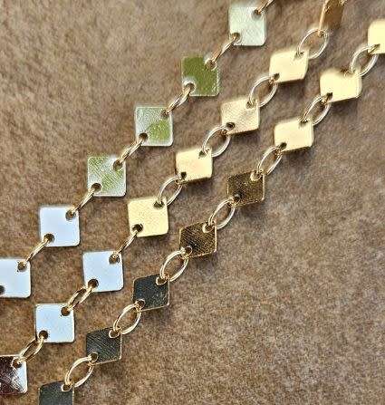 *Clearance Sale*1m   Gold Plated / Rhombus Links /  Brass Chain /  Link Size 5mm