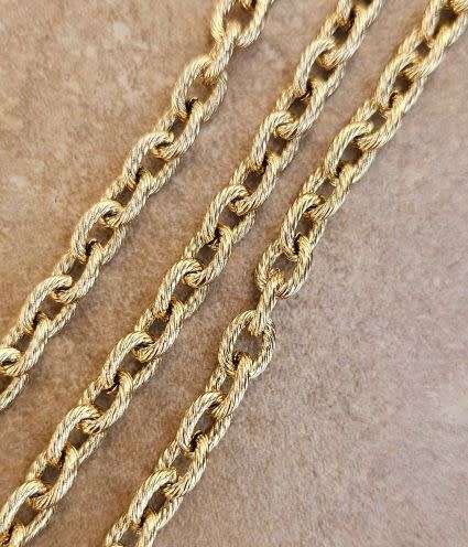 *Clearance Sale*1m   Ion Plated  / Stainless Steel  / Textured Chain / Link 7x5mm
