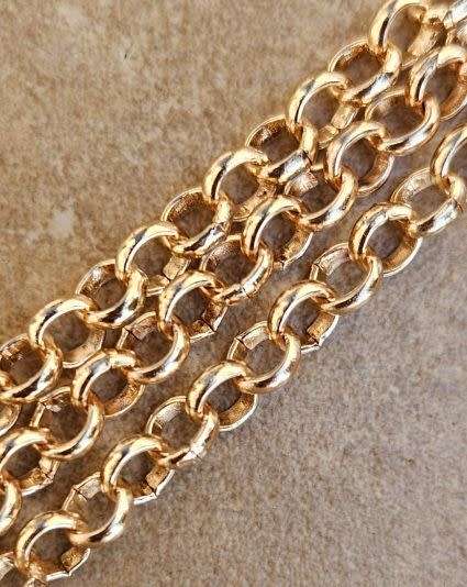 1m   Iron/ Rolo / Chain / Light Gold Tone / Link 5mm