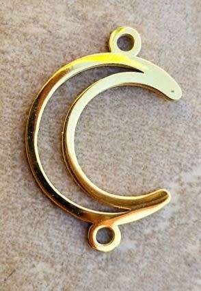 *Clearance Sale*1 pc (20x14mm) Moon / Stainless Steel / Gold Tone /  Connector / Link