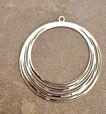 *Clearance Sale*1pc Brass  / Gold Tone /  Etched / Ring /   Pendant / 32x30x0.5mm