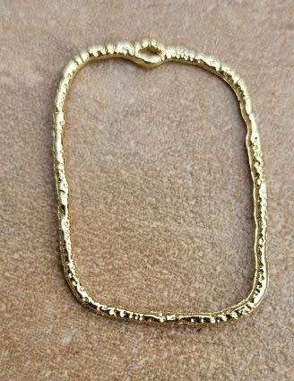 *Clearance Sale*1pc    Rectangle / Alloy / Gold Tone  /   Pendant / 33x23.5x1.5mm