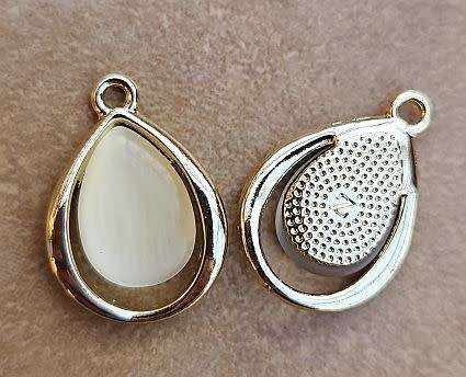 *Clearance Sale*1pc  Gold Tone /  Alloy / Drop / Resin Imitation Cat Eye Cabochon / Pendant