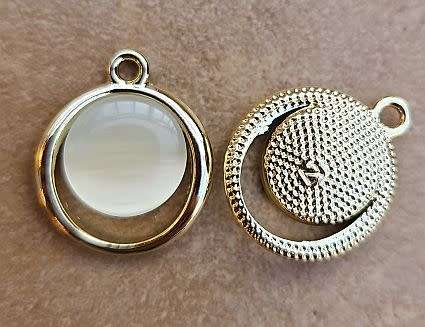 *Clearance Sale*1pc  Gold Tone /  Alloy / Round / Resin Imitation Cat Eye Cabochon / Pendant