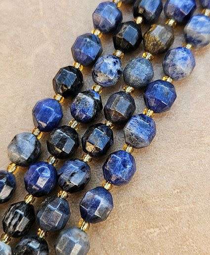 *Clearance Sale*1 Strand (+/-10x9mm)  Natural / Sodalite / Faceted / Beads +/-32pc