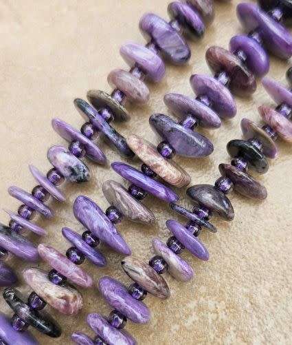 *Clearance Sale*1 Strand  Natural / Charoite  /  Nugget Beads +/- 85Pc