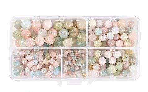 50% Off ** 340pcs (4 Sizes) Natural  / Morganite / Round Beads / 4,6,8 & 10mm