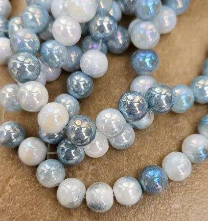 *Clearance Sale*20Pc x 8.5mm  Blue / White / Multi Color / Opaque/ Electroplated /