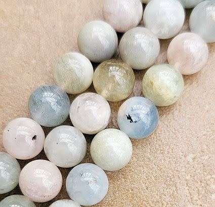 *Clearance Sale*1 Strand   (8mm) Natural / Morganite  Beads (+/- 46pcs)