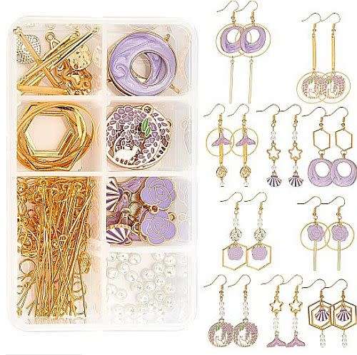 ***DIY*** 10 Pairs / Mermaid Theme / Enamel Charms /  Brass Findings / Gold Tone / Earing Making Kit