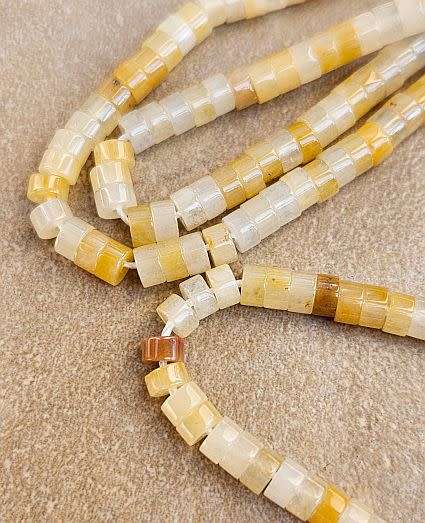 *Clearance Sale*1 Strand  (+/-4.5x2.5mm)  / Natural Yellow Aventurine /  Heishi   Beads +/-