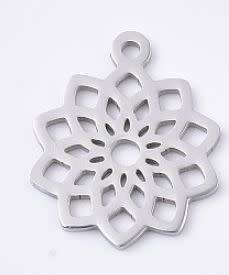 *Clearance Sale*1 pc Flower / Stainless Steel  / Pendant  / Charm 19x16x1mm