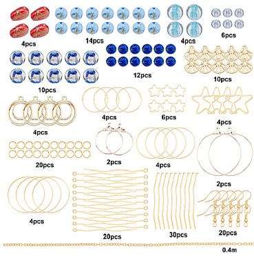 ***DIY***  10 Pairs Earing Making Kit / Handmade Lampwork / Glass Beads / Gold Tone