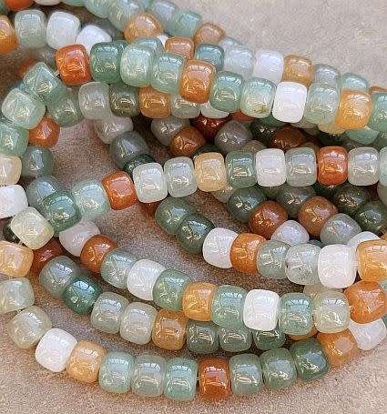 *Clearance Sale*1 Strand (+/-8x6mm ) Natural / Jade / Multi Color / Beads  +/- 60pc