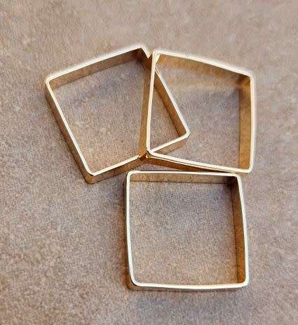 *Clearance Sale*1pc Square / Link / Connector /  Gold Plated / 15x3mm