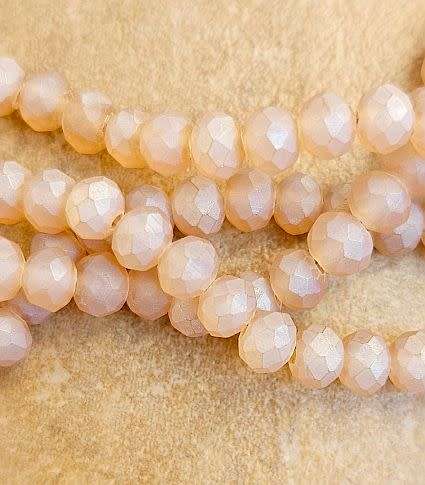 *Clearance Sale*20pc (6x5mm) Champagne / Frosted Electroplated / Faceted Rondelle /