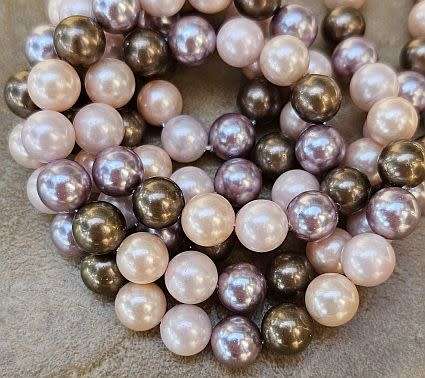 *Clearance Sale*1 Strand  x 8mm  Grade A / Natural / Shell Pearl Beads / Brown / Pink / Orange /