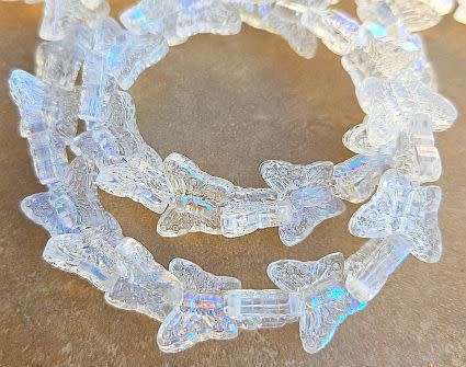 *Clearance Sale*10pc  (15x12mm) Clear / AB / Butterfly  Electroplate Glass Beads
