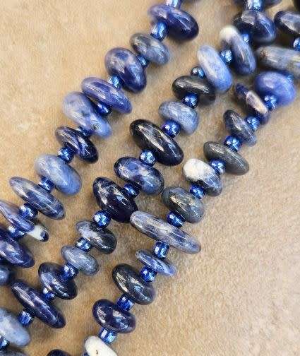 *Clearance Sale*1 Strand  Natural Sodalite  Nugget Beads (Size Between 8 & 10mm