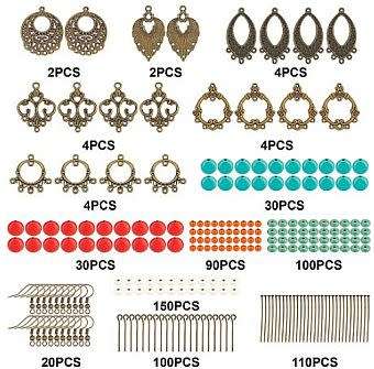 ***DIY*** 10 Pairs /  Tibetan Style Chandelier Components/Natural &  Synthetic / Earing Making Kit